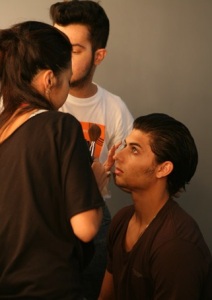 Jesus Luz doing hair and makeup backstage on January 19th 2010 at the Ellus runway show during the Sao Paulo Fashion Week in Brazil 10