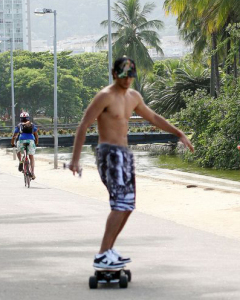 Jesus Luz spotted wandering topless on the afternoon of January 29th 2010 on his brand new electric skateboard 1