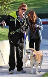 Billy Ray Cyrus and his dayghter Miley Cyrus spotted together on January 27th 2010 walking their dogs in Toluca Lake 1