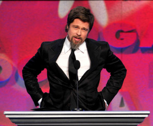 Brad Pitt presents the Feature Film Nomination Plaque for Inglourious Basterds onstage during the 62nd Annual Directors Guild Of America Awards 6