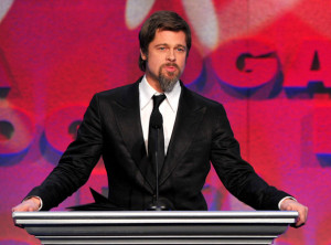 Brad Pitt presents the Feature Film Nomination Plaque for Inglourious Basterds onstage during the 62nd Annual Directors Guild Of America Awards 2