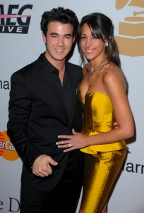 Kevin Jonas and his wife Danielle Deleasa arrive at the 52nd Annual GRAMMY Awards for the Salute To Icons Honoring Doug Morris held at The Beverly Hilton Hotel on January 30th 2010 in Beverly Hills 5