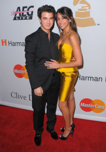 Kevin Jonas and his wife Danielle Deleasa arrive at the 52nd Annual GRAMMY Awards for the Salute To Icons Honoring Doug Morris held at The Beverly Hilton Hotel on January 30th 2010 in Beverly Hills 7