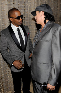 Carlos Santana and Jamie Foxx at the 52nd Annual GRAMMY Awards Salute To Icons Honoring Doug Morris held at The Beverly Hilton Hotel on January 30th 2010 in Beverly Hills 2