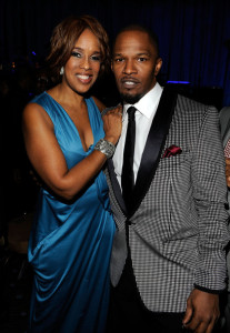 Gayle King and Jamie Foxx at the 52nd Annual GRAMMY Awards Salute To Icons Honoring Doug Morris held at The Beverly Hilton Hotel on January 30th 2010 in Beverly Hills 1