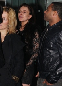 Lindsay Lohan spotted on January 29th 2010 while she arrives at Adam Lamberts birthday party at the Mondrian Hotel in Los Angeles 2