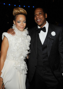 Jay Z and Rihanna in the audience during the 52nd Annual GRAMMY Awards held at Staples Center on January 31st 2010 in Los Angeles 2