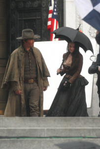 Megan Fox and Josh Brolin spotted on February 5th 2010 while filming scenes for the upcoming film Jonah Hex in Los Angeles 4