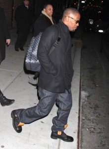 Jamie Foxx spotted on February 4th 2010 at the Late Show with David Letterman in New York City 2