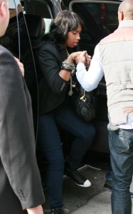 Jennifer Hudson spotted arriving at Jim Henson Studios to record We Are the World on February 1st 2010 in Hollywood