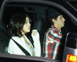 Nick Jonas and Selena Gomez arriving at Jim Henson Studios to record We Are the World on February 1st 2010 in Hollywood 2