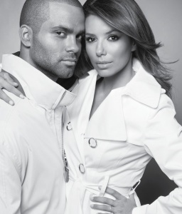 Eva Longoria and her husband Tony Parker photo shoot for the London Fog promotional campaign of February 2010 in black and white 7