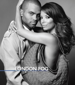 Eva Longoria and her husband Tony Parker photo shoot for the London Fog promotional campaign of February 2010 in black and white 10