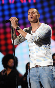 Chris Brown at the BET presents SOS Saving Ourselves Help For Haiti Benefit Concert and Telethon held on February 5th 2010 at the American Airlines Arena in Miami 6