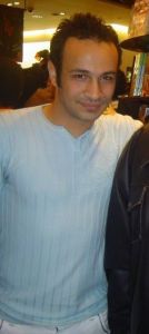 Lara Scandar cd singing event picture of Mohamad Attieh at Virgin Mega Stores on February 3rd 2010 in Cairo Egypt