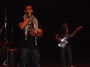 Mohamed Ali performing on stage