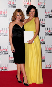 Kylie Minogue with her sister Dannii Minogue at the The ELLE Style Awards 2010 at the Grand Connaught Rooms on February 22nd 2010 in London England 4