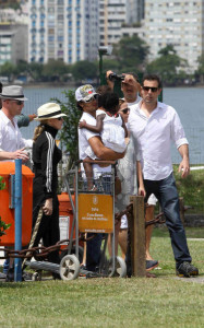 Madonna and Jesus Luz together on February 13th 2010 as they visit Angra dos Reis 1