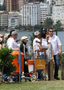 Madonna and Jesus Luz together on February 13th 2010 as they visit Angra dos Reis 3