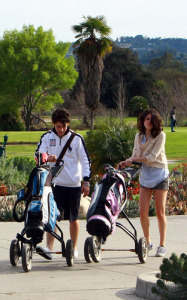 Selena Gomez and Nick Jonas seen together on February 21st 2010 while golfing in Los Angeles 1