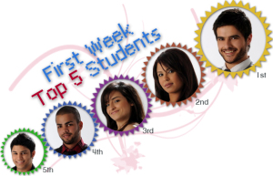 top five students of the second prime of StarAcademy7 on February 26th 2010