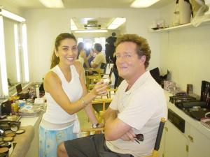 Mezhgan Hussainy picture with Piers Morgan as the makeup artist of Americas Got Talent