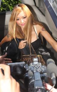 Tila Tequila picture while arriving for a garage sale on March 20th 2010 in Los Angeles California 2