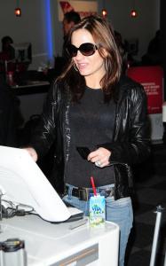 Kara DioGuardi seen on March 21st 2010 departing from LAX International Airport 1