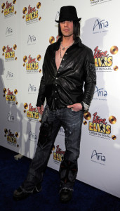 Criss Angel arrives at the world premiere of Cirque du Soleil Viva ELVIS production at the Aria Resort at CityCenter February 19th 2010 in Las Vegas Nevada 2