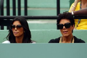 Kim Kardashian and her mother Kris Jenner together on day seven of the 2010 Sony Ericsson Open on March 29th 2010 at Crandon Park Tennis Center 2