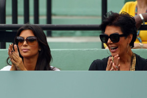 Kim Kardashian and her mother Kris Jenner together on day seven of the 2010 Sony Ericsson Open on March 29th 2010 at Crandon Park Tennis Center 1