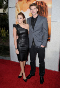 Liam Hemsworth and Miley Cyrus together at the premiere of The Last Song which was held on March 25th 2010 at ArcLight Hollywood in Los Angeles 7