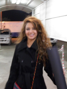 picture of Rania Gazzar from Egypt as she leaves the star academy and LBC building on April 2nd 2010 2