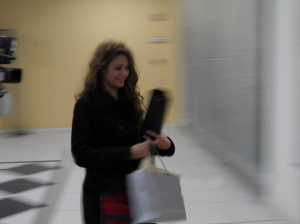 picture of Rania Gazzar from Egypt as she leaves the star academy and LBC building on April 2nd 2010 1