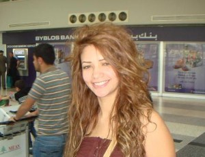 picture of Rania Gazzar from Egypt as she leaves at Beirut airport to go back to Egypt on April 3rd 2010 2