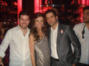 Jack Haddad with Mohamad Bash and Lara Scandar at her album promo event at Virgin Mega Store Beirut in March 2010