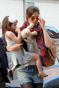 Katie Holmes spotted with her sweet daughter Suri Cruise as they were leaving their New York apartment on April 4th 2010 to get lunch at City Bakery 10