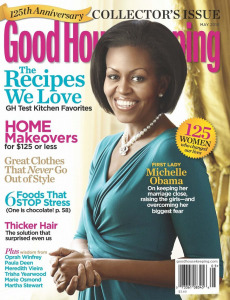 Michelle Obama photo shoot on the cover of May 2010 issue of Housekeeping Magazine