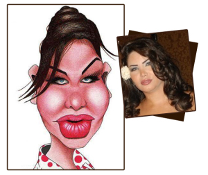 Asmaa Mahalaoui caricature drawing