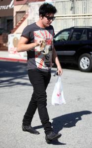 Adam Lambert was spotted on April 7th 2010 at a convenience store in West Hollywood while sipping on a cold coffee beverage 3