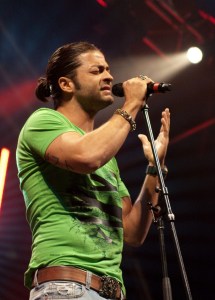 Fadi Andraos large high quality image while on stage singing at the Wakestock concert in Abu Dhabi 8