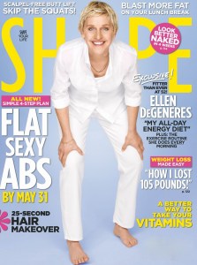 Ellen DeGeneres on the cover of the latest issue of Shape magazines of May 2010