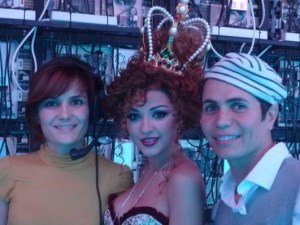 miriam fares backstage on April 23rd 2010 at the 10th prime of star academy seven while getting her makeup and hair done 4