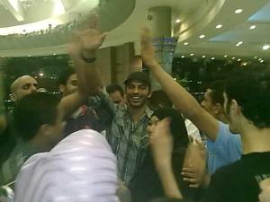 Mohamad Moghraby picture as he reaches Cairo Airport after being voted off star academy seven on April 30th 2010 8