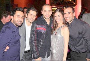 Wadi Abi Raed with Lara Scandar and Mohammad Bash at Laras album launch party at Virgin Stores in Lebanon