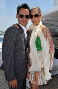 Jennifer Lopez and Marc Anthony attend the business of film Lunch on Odessa boat on May 17th 2010 in Cannes France 3