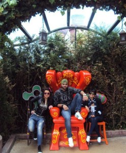 Star Academy season seven students Mohamad Ramadan with Rahma Ahmed and Asmae Mahalawi picture during their visit to Euro Disney after winning the paris trip 11