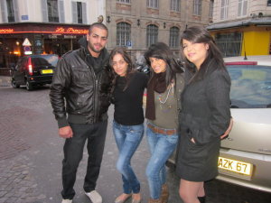 Star Academy season seven students Mohamad Ramadan with Rahma Ahmed and Asmae Mahalawi picture during their visit to Euro Disney after winning the paris trip 1