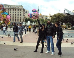 Star Academy season seven students Mohamad Ramadan with Rahma Ahmed and Asmae Mahalawi picture during their visit to Euro Disney after winning the paris trip 4