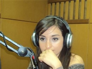 Zena Aftimos picture during a recent Radio station interview inside the studio 7